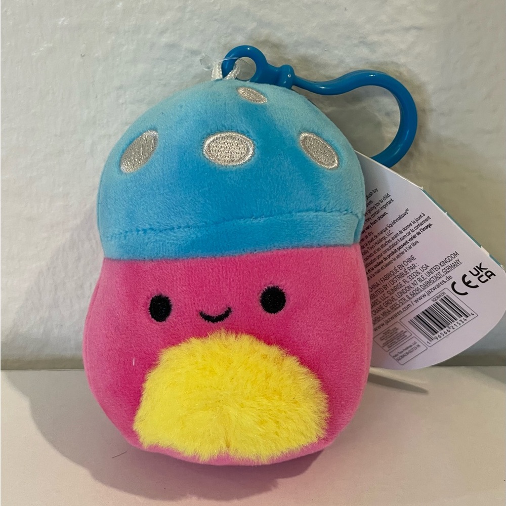 Squishmallows 3.5” NWT Randall The  Black Light Mushroom‎ Clip Plush Toys